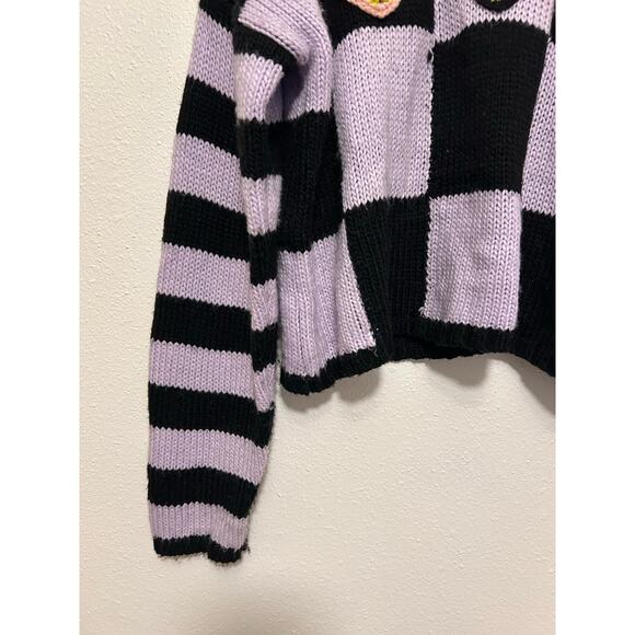 Ragged Priest Buddy Hearts Knitted Crochet Jumper Sz Medium Grunge - Picture 6 of 11